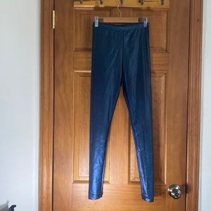 Shiny Navy Blue Leggings